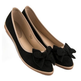 Sweet Shoes Ballerines en daim à nœud le noir 3