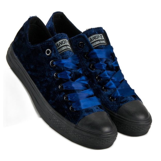 Andy Z Baskets en velours bleu marine 1