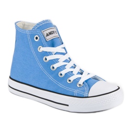 Andy Z Baskets classiques au-dessus de la cheville bleu 1