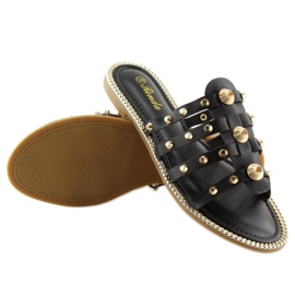 Chaussons noirs à clous 99-41 Noir le noir 1
