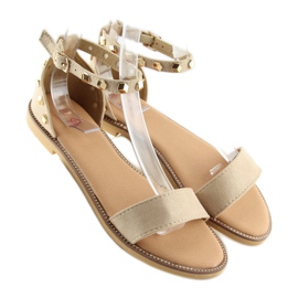Sandales beiges à clous 117-11 beige 2
