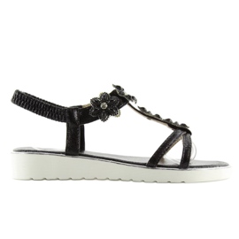 Sandales confortables à fleurs noir 127-58 Noir le noir 5