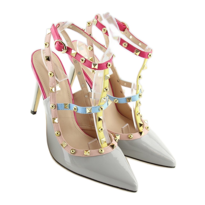 Escarpins sur épingle à clous gris 1381 1