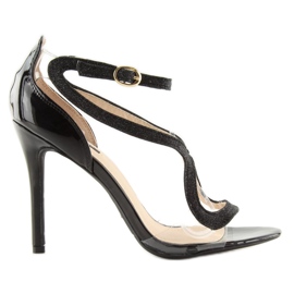 Sandales noires à talon haut 1443 noir le noir 2
