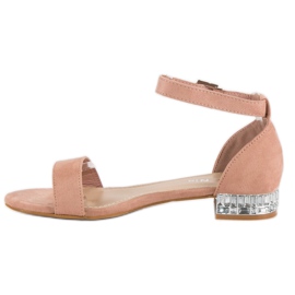 Nio Nio Sandales élégantes en daim rose 2