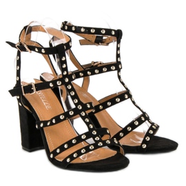 Bestelle Sandales noires sur le poteau 1