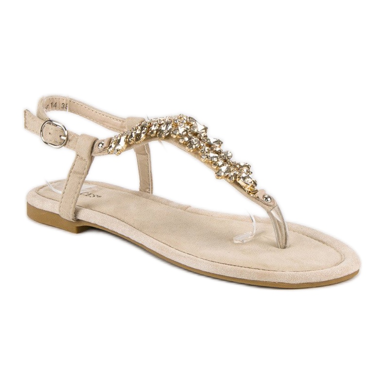 Sandales plates élégantes vices brun 1