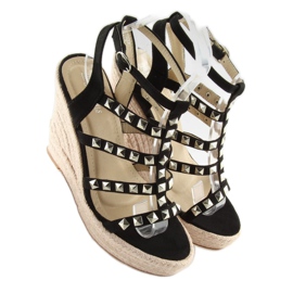 Noir Espadrilles a semelles compensées 3811-17 Noir 2