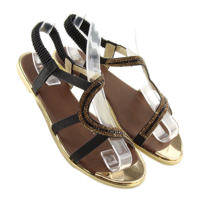 Sandales noires asymétriques 4157 Noir le noir 2