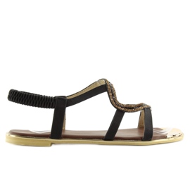 Sandales noires asymétriques 4157 Noir 1