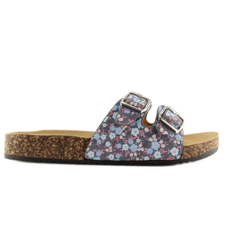 Chaussons semelle liège gris 6231 bleu 2