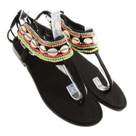 Sandales noires à perles 8241 noir le noir 1