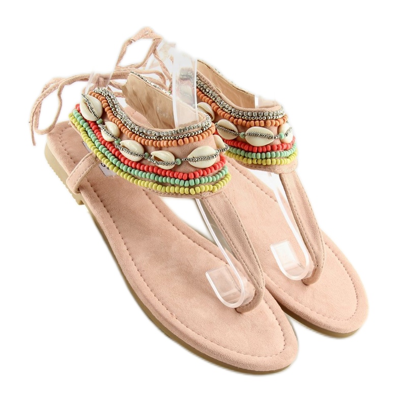 Sandales à perles roses 8241 Rose 1 Sandales à perles roses 8241 Rose 1