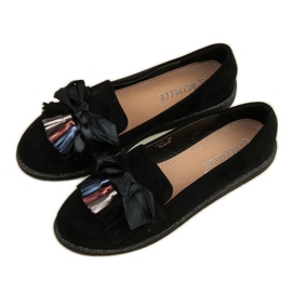Bestelle Mocassins en daim à franges le noir 7