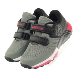 American Club Chaussures de sport américaines ADI pour enfants 16687 gris le noir rouge 4