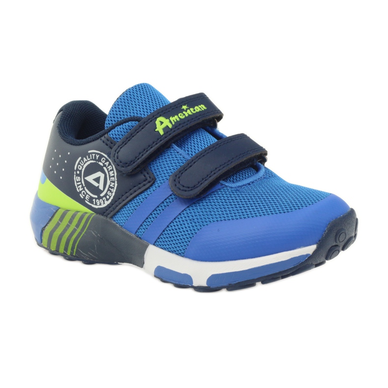 American Club Chaussures de sport américaines ADI pour enfants 16687 bleu vert bleu marin 1