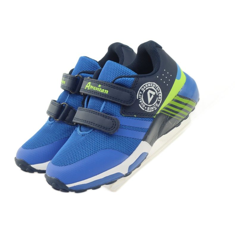 American Club Chaussures de sport américaines ADI pour enfants 16687 bleu vert bleu marine 4