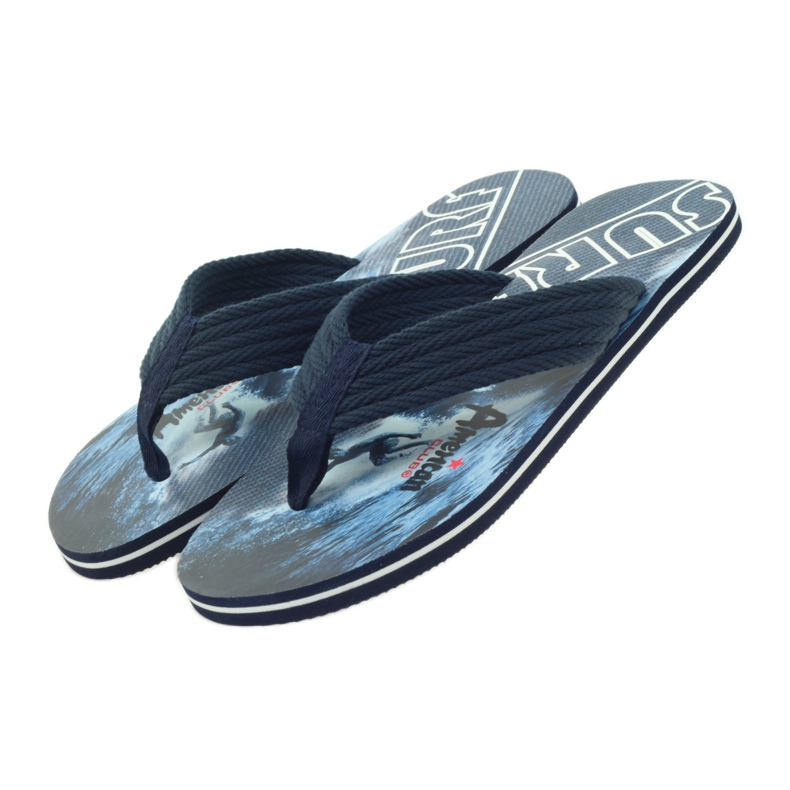 American Club Tongs homme américaines SURF bleu marine 4