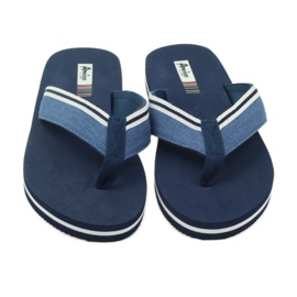 American Club Tongs américaines en mousse pour femmes bleu marin 3