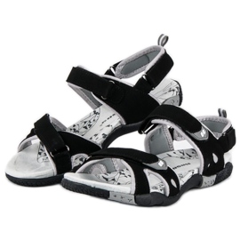 Hasby Sandales velcro femme noir 2