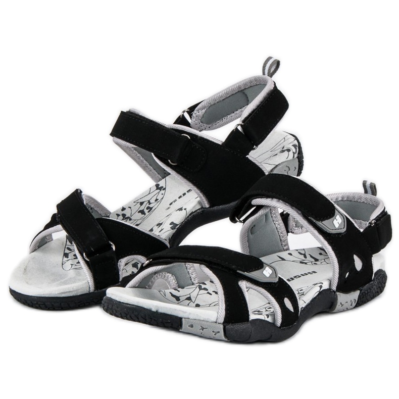 Hasby Sandales velcro femme noir 2