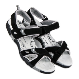 Hasby Sandales velcro femme le noir 1