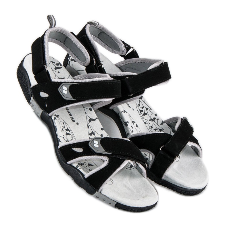 Hasby Sandales velcro femme noir 1