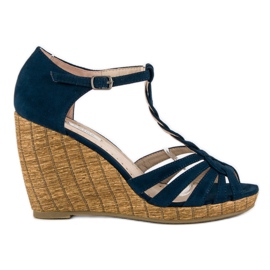 Corina Sandales compensées confortables bleu 4