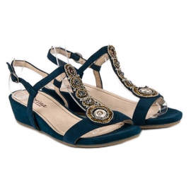 Corina Sandales bleu marine à boucle 1