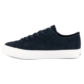 Andy Z Baskets à lacets en daim bleu 3