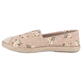 Espadrilles à vices de fleurs brun 1