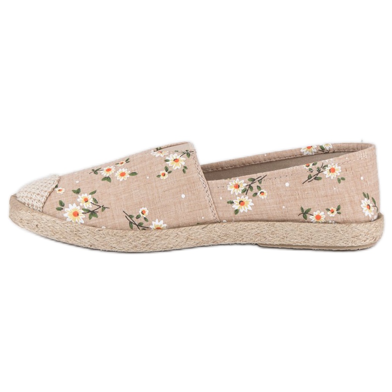 Espadrilles à vices de fleurs brun 1