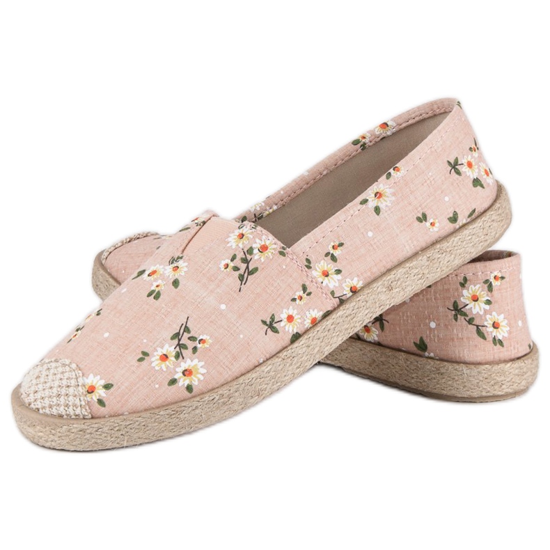 Espadrilles à vices de fleurs rose 2