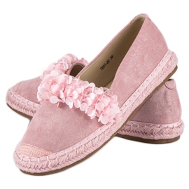 Vices d'espadrilles en daim rose 2