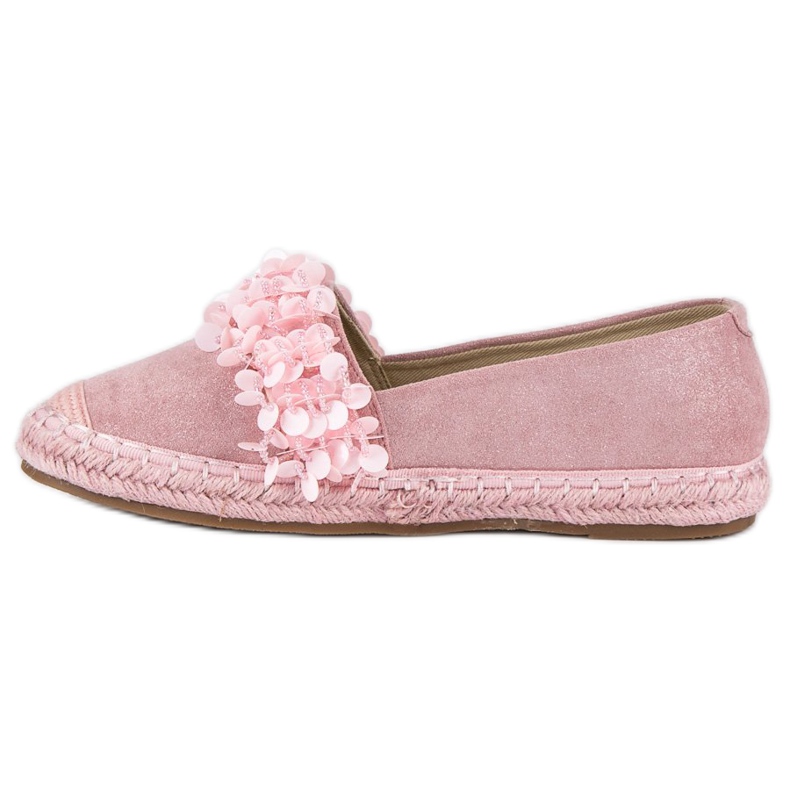 Vices d'espadrilles en daim rose 1