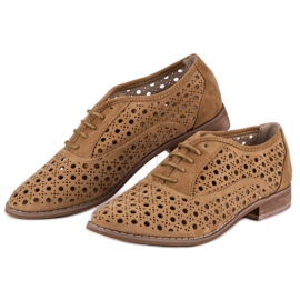 Corina Chaussures ajourées avec un lien brun 2