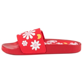 VICES chaussons à fleurs rouge 3