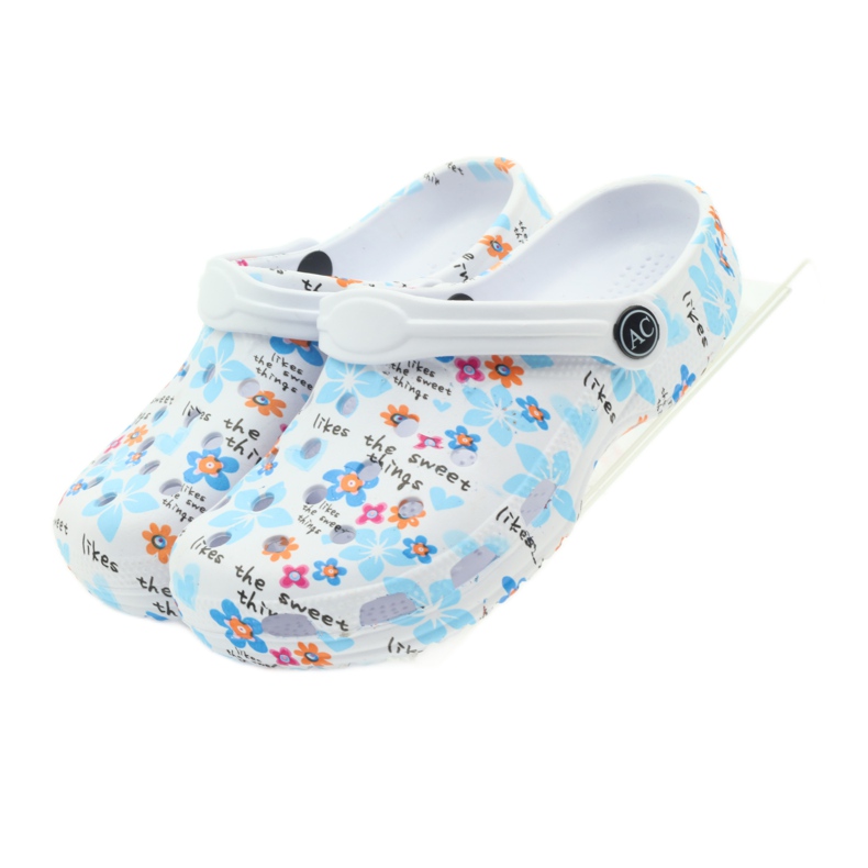 American Club Chaussons enfants crocs américains blanc bleu orange rose 4