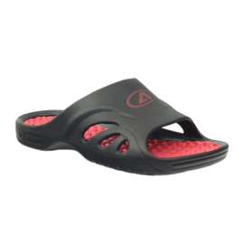 American Club Chaussons américains en mousse le noir rouge 1