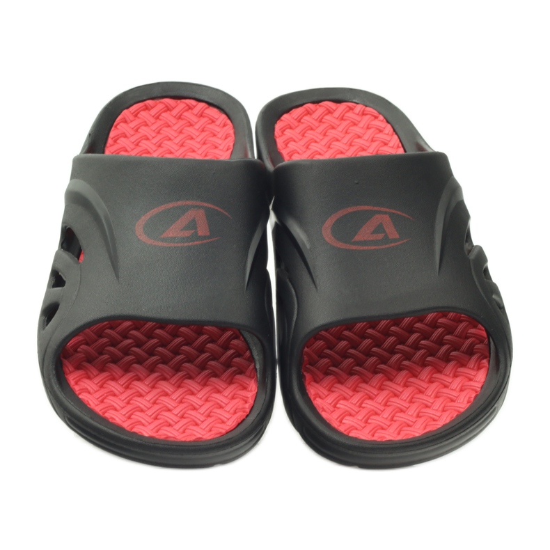 American Club Chaussons américains en mousse noir rouge 3