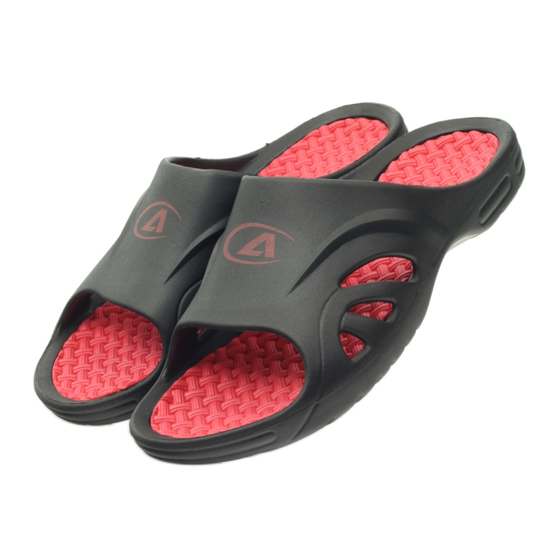 American Club Chaussons américains en mousse noir rouge 4