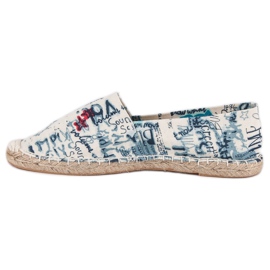 McKey Espadrilles élégantes blanc bleu bleu marine 1