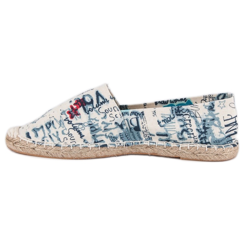 McKey Espadrilles élégantes blanc bleu bleu marine 1
