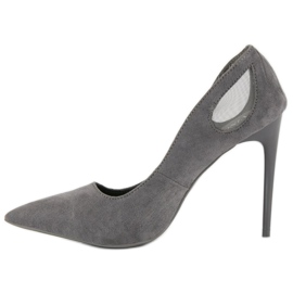 Escarpins Vinceza en daim gris 3