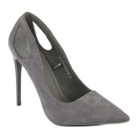 Escarpins Vinceza en daim gris 2