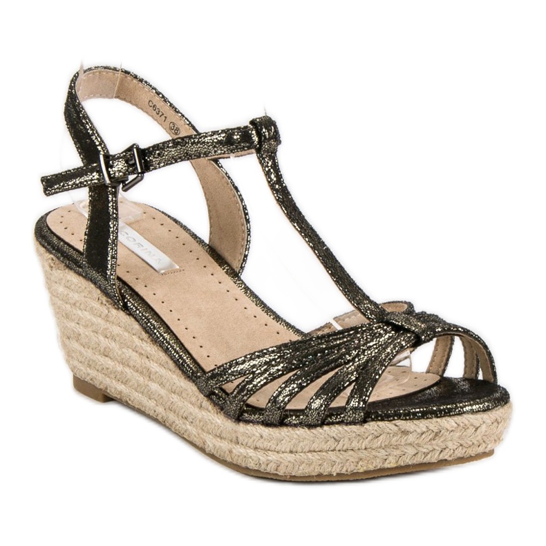 Corina Sandales espadrilles compensées gris 1 Corina Sandales espadrilles compensées gris 1