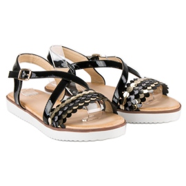 Sandales vices vernies le noir jaune 4