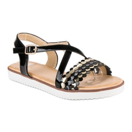 Sandales vices vernies le noir jaune 1