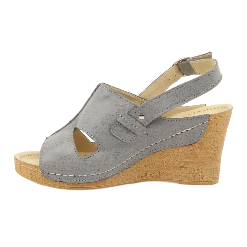 Gregors Sandales de coin en cuir gris gris 533 2