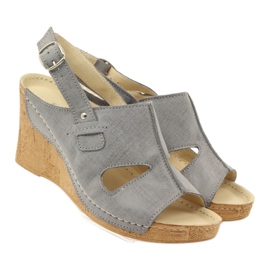 Gregors Sandales de coin en cuir gris gris 533 4